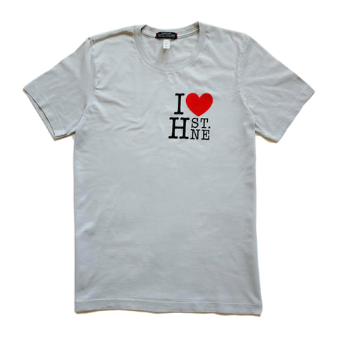 I ❤️ H ST NE - Hand Over Heart Graphic Tee (Solid Athletic Gray)