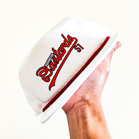 Bastards Baseball Team Cap (White Red)