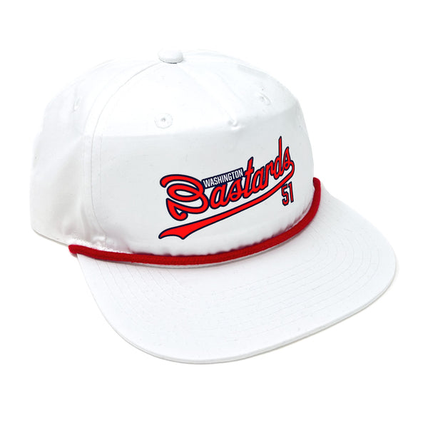 Bastards Baseball Team Cap (White Red)