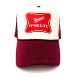 H ST NE Life Badge Cap (Maroon/White)