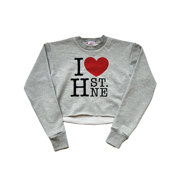I ❤️ H ST. NE Crop Sweatshirt (Gray) - CHRiS CARDi House of Design