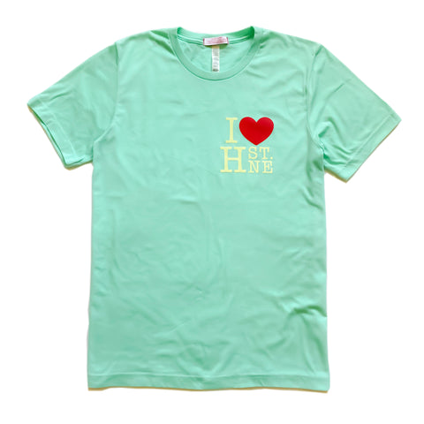 I ❤️ H ST NE - Hand Over Heart Graphic Tee (Clean Mint)