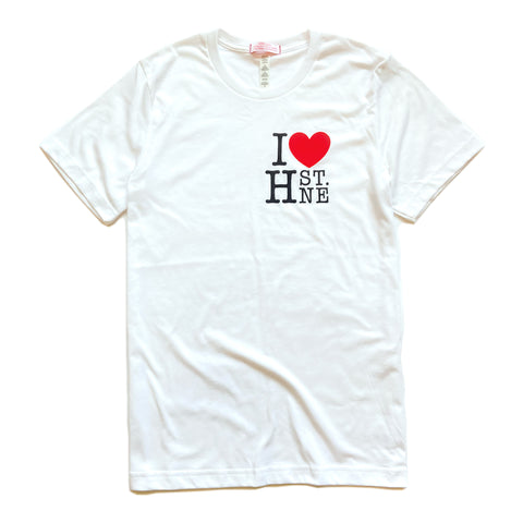 I ❤️ H ST NE - Hand Over Heart Graphic Tee (Classic White)